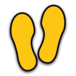 Vloersticker voetstappen - buitenvloer (geel)